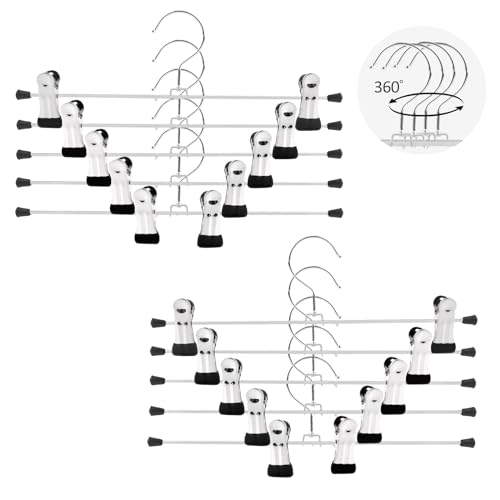 VFANDV Perchas para Pantalones, 30cm Perchas con Pinzas Antideslizantes Resistentes Ahorra Espacio Metal Perchas para Pantalones Faldas Ropa Faldas Calcetines (10)