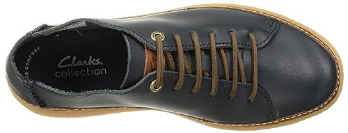 Image of Clarks Mens Oakpark Low Tan Leather Boat Shoe