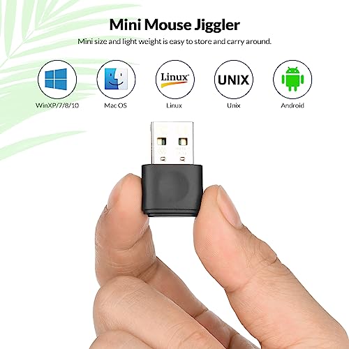 Rii Mouse Jiggler Nicht Nachweisbar, USB Mouse Mover mit EIN/AUS-Schalter und 2Jiggler-Modi, Treiberfreier Mausbeweger homeoffice Wackelmaus, Plug and Play, Hält Computer/Laptop Wach, Schwarz 4