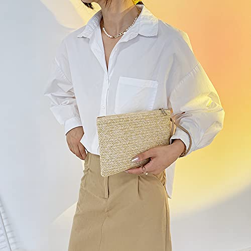 LYEAA Borsa a tracolla in paglia fatta a mano per