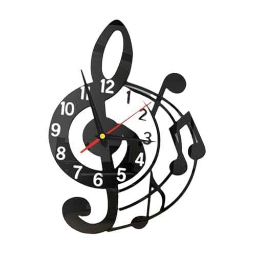 perfk Horloge Murale décor Polyvalent Note de Musique Conception, Noir