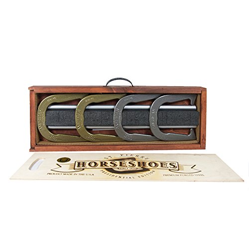 St. Pierre American Professional Horseshoe Set in Wood Case - Thumbnail 3