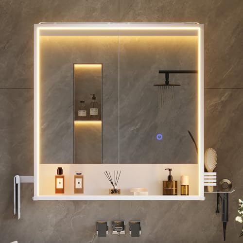 mojiasion 2-türiger LED-Spiegelschrank
