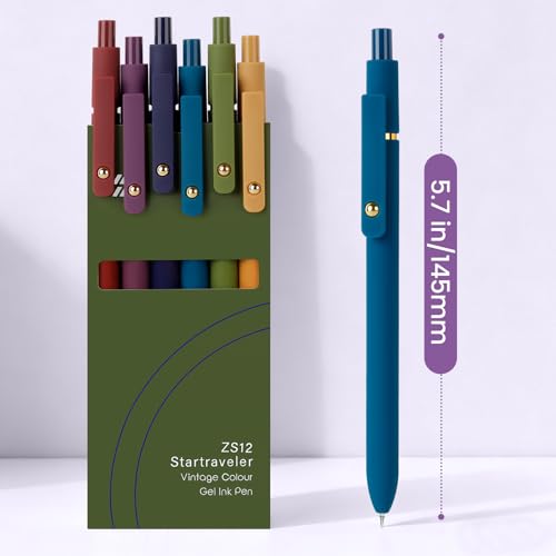 Image of FIOVER Gel Pens 6pcs 0.7mm Fine Point Black Ink Quick Dry Pens