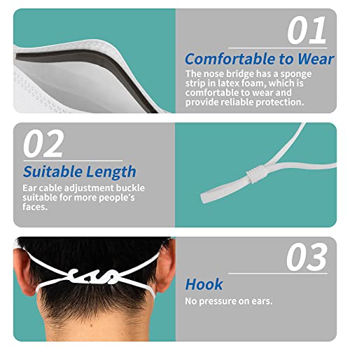 KANGLV-Maskers 10 Stuks FFP2, 3-Laags Wegwerpbeschermende Maskers, Deeltjesbeschermingsmasker, Hoge Filtreerbaarheid ≥94… - Image 4