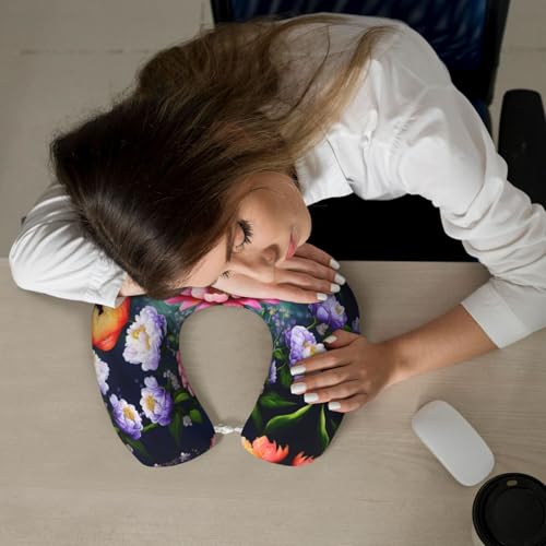 Almohada de viaje con funda de poliéster negra miniatura 7