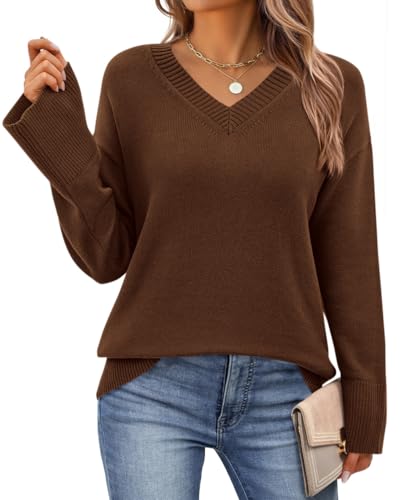 PRETTYGARDEN Womens V Neck Sweaters Fall Trendy...