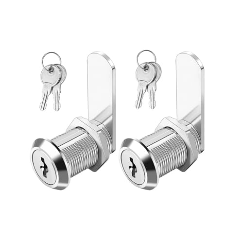 Image of RV Storage Locks, Camper Compartment Storage Door Locks with Keys, Cabinet Lock for RV Camper Travel Trailer, Drawer Cabinet Toolcart Storage, 1-3 /8 Inch 2 Locks with 4 Keyed Alike, Zinc Alloy