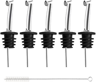 Incutex Pack of 5 Bottle pourers with Cap Tapered Spout Oil drizzlers Spirit Measure pourers Drinks Pourer