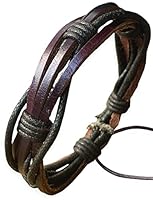 Algopix Similar Product 7 - Mens Leather Bracelet Braided Brown