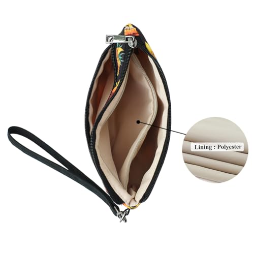 Image of Small Wristlet Wallets for Women, Zip Clutch Bag with Wristlet Pouch, 3-Zipper Original Design