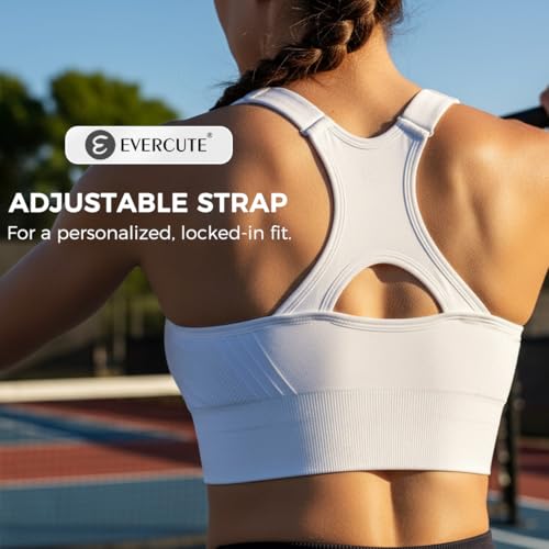 Image of Evercute High Impact Sports Bras for Women 3 /4 /5 Pack, Adjustable Straps Padded Supportive Seamless Racerback Running Bras