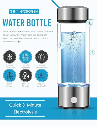 Hydrogen Water Bottle Generator Machine Updated, Portable Hydrogen Water Ionizer Machine Rechargeable, Hydrogen Rich Water Glass Health Cup 420ml Gift for Friends/Women/Men/Mom/Father/Grandpa/Grandma - Image 10