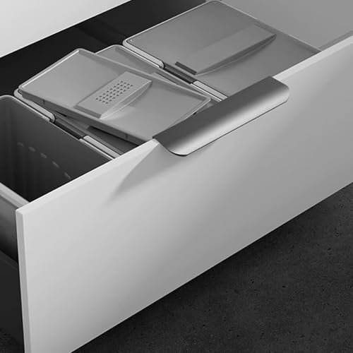 Confezione da 10 maniglie nascoste in alluminio per cassetti, moderne, per cucina, bagno, comò e guardaroba, include viti, 120 mm, design elegante (nero)