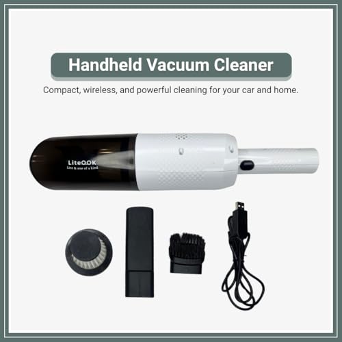 Image of Mini Design Portable Wireless Handheld Vacuum Cleaner for Car and Home- White