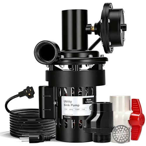 Automatic Utility Sink Drain Pump Directly Installed Under the Sink 1/3 HP