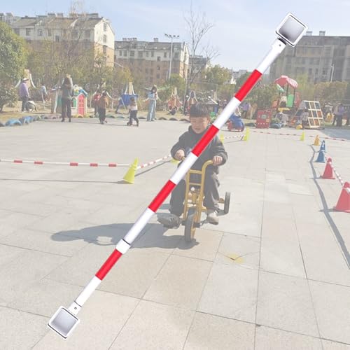 Cône de signalisation haute visibilité et barrière de sécurité rouge rétractable