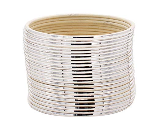 Leshya Set of 24 Shining Metal Bangles (Silver, 2.60) For Women (B08HNBY9HH) Amazon Price History, Amazon Price Tracker