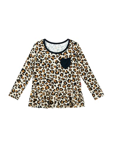 Image of Bamboo Viscose Toddler Girl Blouse Top Long Sleeve Ruffle Hem Shirt for Girls