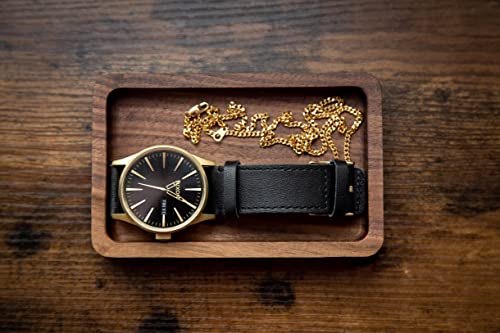 Muujee Rectangle Wood Tray - Small Jewelry Dish Wooden Trinket Tray Wedding Anniversary Birthday Gift Ideas - 5.5" X 3.5" #TOP2