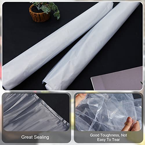 12 Pack 55 Gallon Drum Liner Clear Plastic Heavy Duty Leak Proof Bucket Safe Storage Liner Bag For Vegetable Marinating Brining Lawn Garbage Industrial Construction Pail, 5.5 Mil #TOP2