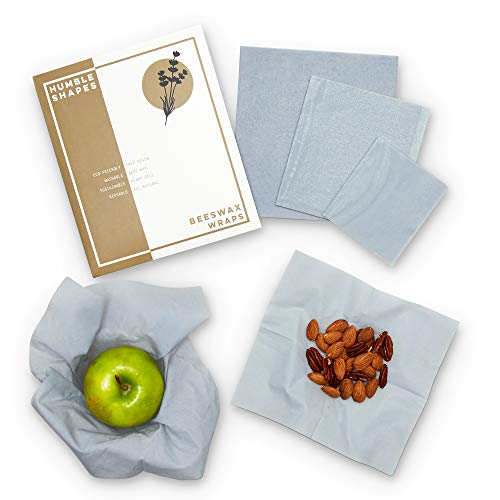 Premium Beeswax Food Wraps - Kitchen Storage/Reusable Products/Eco-Friendly/Sustainable/Zero Waste/Produce Bags - Bees Wax Wrap - Produce/Meat/Cheese - 3 Pack - Alternative Storage