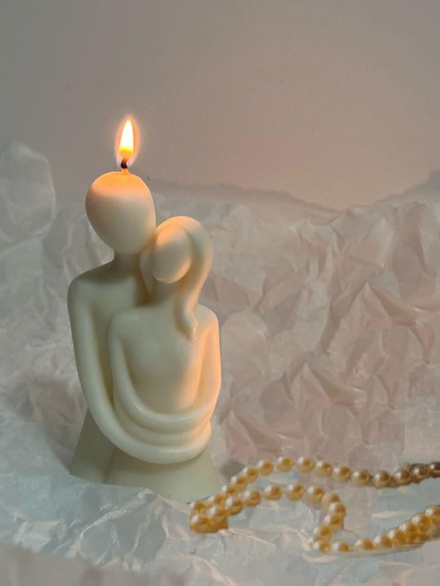 Decorative Couple Candle with Red Ribbon