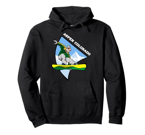 Aspen Colorado Snowboarding Snowboarder Kids Vacay Pullover Hoodie