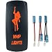 QUNQI STAR 5 pin Laser Backlit Rocker Switch WHIP LIGHTS 20A 12V On/off LED Light Toggle Switch (Orange)