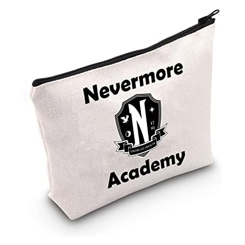MNIGIU Wednesday Inspired Gift Nevermore Academy Cosmetic Bag Wednesday Adam Makeup Bag With Zipper Gothic Movie Lover Gift, Wednesday Cover