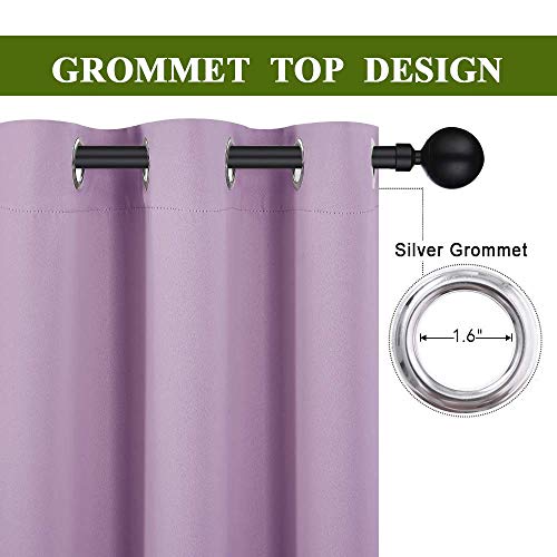 Image of NICETOWN Blackout Curtains for Living Room, Window Curtains Thermal Insulated Room Darkning Drapes, Cold and Heat Reduction Drapes for Kitchen (Lilac, 2 PCs, W42 x L63 inches)