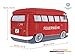 BRISA VW Collection - Volkswagen Neoprene Universal Makeup Cosmetics Toiletry Travel Pharmacy Bag in T1 Bus Design (Firetruck/Red) (Large (11.8 x 5.5 x 4.7 inches))