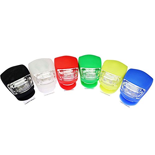 Innolife- 6Pcs Mixed Color Set Silicone Waterproof Super Frog LED Bicycle Bike Head Front Rear Light Safety Warning Headlamp Headlight taillight
