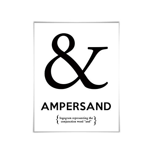 Ampersand Punctuation Print. 60 Colours/5 Sizes. Grammar