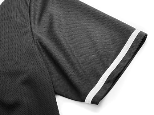 Camisa feminina de beisebol com botões em branco softball, manga curta, hip hop, hipster, ativa, 0,