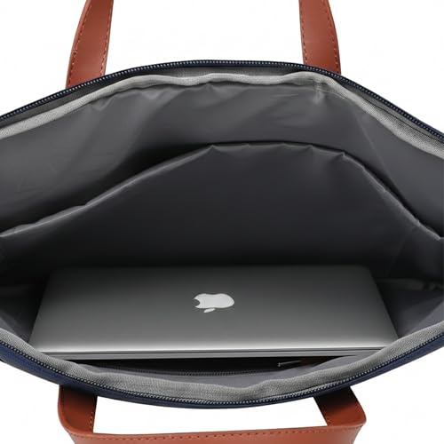 Image of BonKaso Slimline 14 Inch Laptop Sleeve | PVC Foam Leather Water Resistant Padded Laptop Cover | Slim Lightweight Laptop Case for Office Travel | Laptop Sleeve for Men & Women - Blue