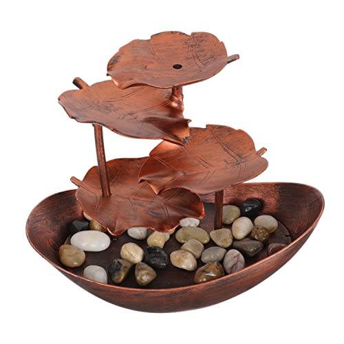 Amosfun Adorno De Fuente De Agua Interior De Loto y Luces Led Decoración De Escritorio para Hogar Oficina y Espacios Comerciales