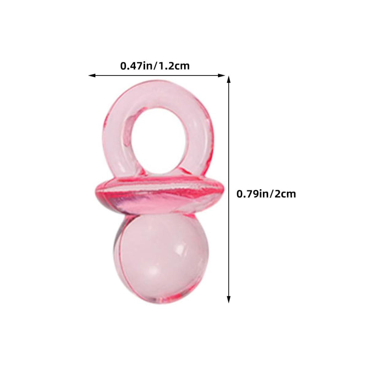 ERINGOGO 200pcs Acrylic Mini Pacifiers for Baby Shower Games Safe Comfortable Baby Soothers for Gender Reveal Party Decorations