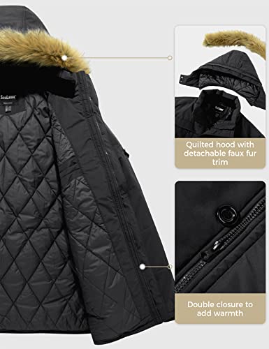 Image of Soularge Men's Big and Tall Winter Warm Heavy Hooded Parka Jacket