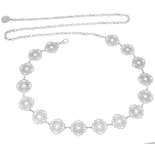 Small Flower Metal Belt Chain - Adjustable Waist Chain for Women's Dresses4
