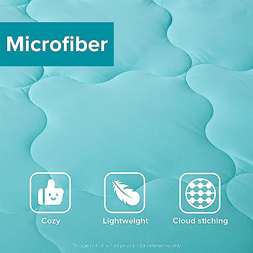 Comfort Spaces Vixie Reversible Comforter Set - Trendy Casual Geometric Quilted Cover, All Season Down Alternative Cozy Bedding, Matching Sham, Aqua/Gray, Full/Queen 3 Piece #TOP6