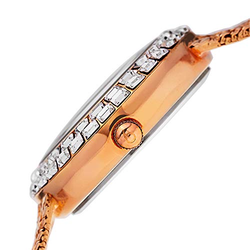 Burgi Damen Künstler Analog-Anzeige Quarz-Uhr mit Metall-Armband