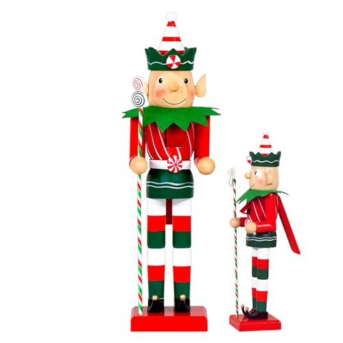 Figuras genéricas para cascaruelas, decoración festiva cascanueces | Objeto de colección de madera de 38 cm para centro de mesa, chimenea, estantería decoración festiva