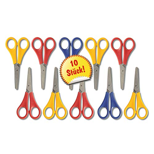 Bastelscheren-Set für Kinder, 10 Stück, rund, für Rechtshänder |...