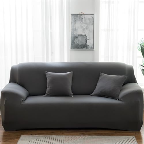 Odot Housse de Canapé Extensible Polyester Couleur Foncée, Protege Canape 1/2/3/4 Places, Housse Canapé avec Accoudoirs Lavable, Housse Canape Ajustable,...