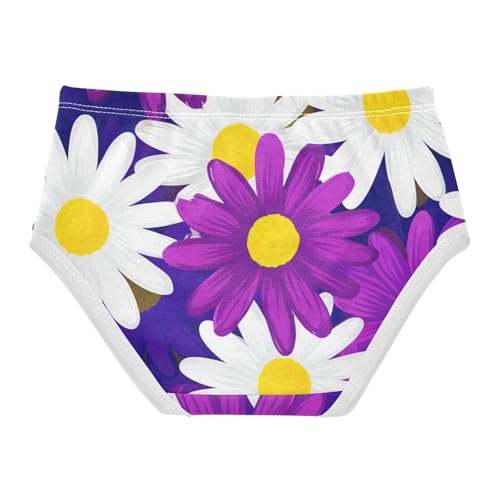 Toddler Underwear Custom 2t Cotton Panties Little Girl Flower Briefs Girls Undies Floral White Purple Daisy Flowers2