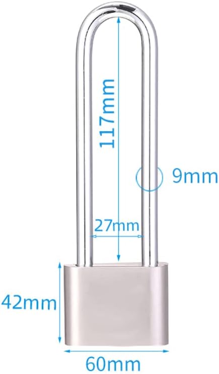 Bulk Locks Extended Padlock Cabinet Lock Long Handle Stainless Steel Shackle with 4 Keys Suitable for Garage Doors and Gates Outdoor Padlock