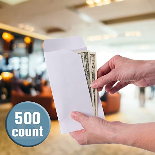 Banksupplies Blank Drive-Up Envelopes | Open End | 3-3/4W X 7H | Case Of 500 | Press To Seal, Latex Flap Closure | Banking, Budget, Cashier, Teller & Cash Envelopes #TOP4