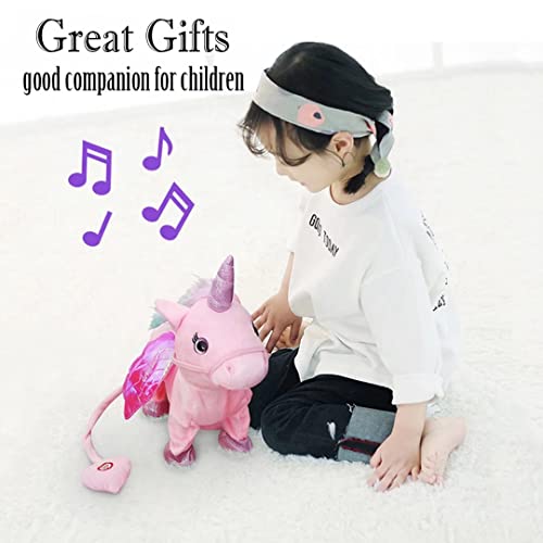 Qiaoniuniu Electronic Pet Unicorn - Stuffed Unicorn,Singing Walking Musical Cute Plush Toys For Toddlers Girls Boys,Kids Birthday Color: White #TOP6