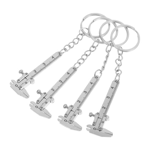 VILLFUL 4pcs Caliper Keychain Mini Caliper Keychain Tools Pocket Caliper